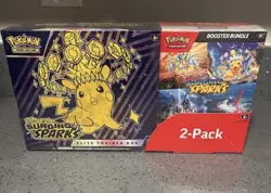 Pokemon TCG Surging Sparks Costco 2 Pack ETB & Booster Bundle New Sealed FAST🚚 - Image 1