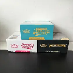 Pokemon Ascended Heroes, White Flare, Mega Evo ETB x 3 - NEW/SEALED BUNDLE LOT - Image 3