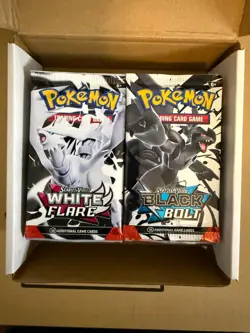 Pokemon TCG Scarlet and Violet Black Bolt White Flare Booster Pack Bundle 20PK - Image 1