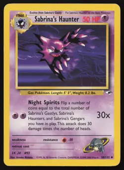 Sabrina's Haunter 58/132 Unlimited Uncommon Gym Heroes Pokemon English MP - Image 1