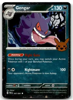 Gengar (Cosmos Holo) 057/091 Holo Trick or Trade BOOster 2024 Pokemon LP - Image 1
