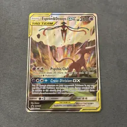 Pokemon Espeon & Deoxys GX TAG TEAM Promo Full Art Holo SM240 SM Promos - Image 1