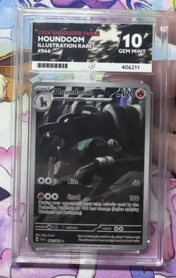 ACE 10 Houndoom 066/064 IR Shrouded Fable SFA Pokemon Card GEM MINT - Image 1
