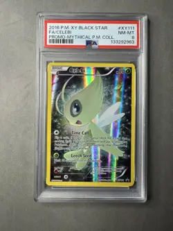 2016 POKEMON XY BLACK STAR PROMO MYTHICAL POKEMON COLL FULL ART/CELEBI PSA 8 - Image 4