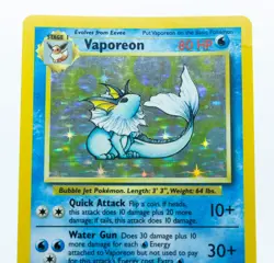 VAPOREON 12/64 No Symbol Error Holo Rare Jungle Set 1999 - Pokemon Card WOTC - Image 2
