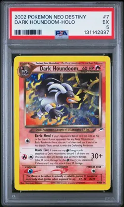 2002 Pokemon Neo Destiny Dark Houndoom Holo #7/105 PSA 5 - Image 1