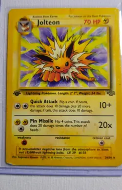 Pokemon TCG - Jolteon Card 20/64- Unlimited Jungle, LP - Image 1