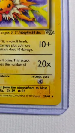 Pokemon TCG - Jolteon Card 20/64- Unlimited Jungle, LP - Image 2