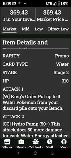 Kingdra ex SVP 131 Black Star Promo Holo Pokemon Card NM - Image 2