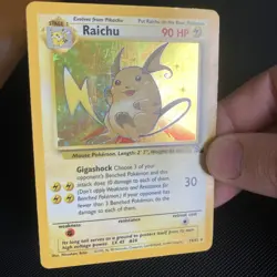 Pokemon TCG Raichu Fossil Holo Card 14/62 Unlimited Holo Rare Vintage WOTC - Image 4