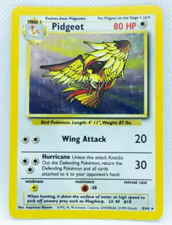 PIDGEOT 8/64 (Exc) No Symbol Error Holo Rare Jungle Set 1999 - Pokemon Card WOTC - Image 1