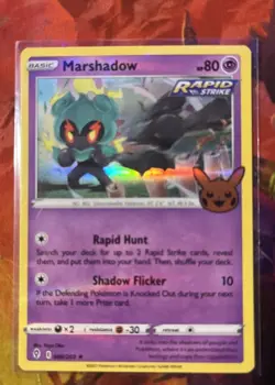 Marshadow 080/203 Holo SWSH: Stamped Trick or Trade Pokemon TCG NM 2021 - Image 1