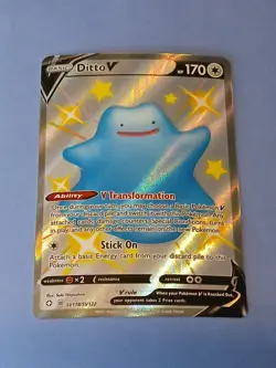 Pokemon Sword & Shield Shining Fates Ditto V SV118/SV122 Shiny Rare Full Art - Image 2