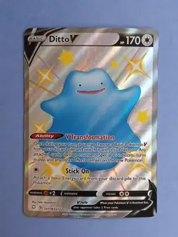 Pokemon Sword & Shield Shining Fates Ditto V SV118/SV122 Shiny Rare Full Art - Image 3