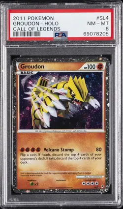 2011 POKEMON CALL OF LEGENDS #SL4 GROUDON-HOLO PSA 8 - Image 1