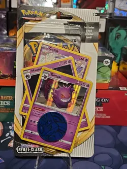 Pokemon Sword & Shield Rebel Clash Blister Pack Gengar Sealed - Image 1