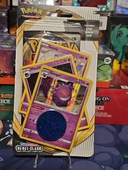 Pokemon Sword & Shield Rebel Clash Blister Pack Gengar Sealed - Image 2