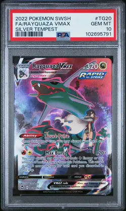 PSA 10 GEM-MINT Rayquaza VMAX Trainer Gallery Pokemon 2022 Silver Tempest #TG20 - Image 1