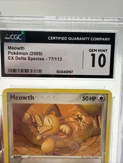 2005 Pokemon EX Delta Species Meowth #77/113 CGC 10 - Image 2