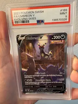 2021 POKEMON SWSH FA/UMBREON V EVOLVING SKIES #189 PSA 9 GEM MINT - Image 2