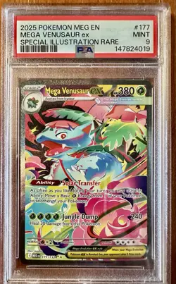 2025 Pokemon Mega Evolution Mega Venusaur EX Special Illustration🔥Rare🔥 PSA 9 - Image 1