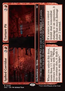 1x - Spiked Corridor \ Torture Pit - CMR: Duskmourn: House of Horror - NM MTG - Image 1