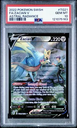 Pokemon Zacian V TG21 Astral Radiance Trainer Gallery Holo Ultra Rare PSA 10 - Image 1