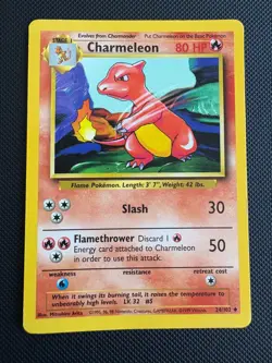 Vintage Pokemon TCG - Charmeleon 24/102 - Base Set - MP - Image 1