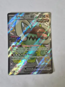 Great Tusk ex 072 Holo Promo Paldean Fates Stamp Pokemon Holo NM - Image 1