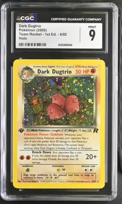 Dark Dugtrio 2000 Pokemon Team Rocket 1st Edition CGC 9 #6 - Image 1
