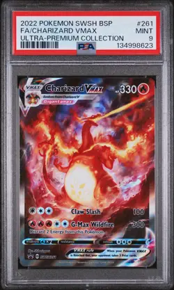 2022 POKEMON SWSH BLACK STAR PROMO #261 FULL ART/CHARIZARD VMAX PSA 9 - Image 1