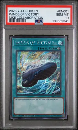 2025 YU-GI-OH! NIKE COLLABORATION #EN001 WINDS OF VICTORY PSA 10 - Image 1