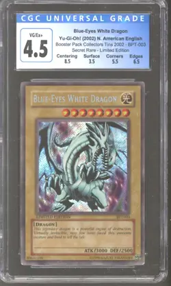 Yu-Gi-Oh Tin 2002 Secret Blue-Eyes White Dragon BPT-003 CGC 4.5 YuGiOh - Image 1