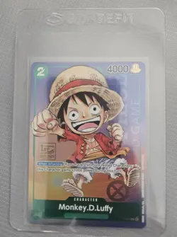 Monkey D Luffy P-037 1st Anniversary Tournament STAMP Promo Holo One Piece Card - Image 1