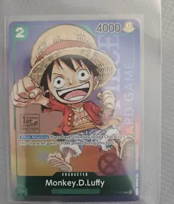 Monkey D Luffy P-037 1st Anniversary Tournament STAMP Promo Holo One Piece Card - Image 5