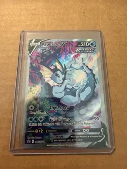 Vaporeon v SWSH181 Pokemon TCG Sword & Shield Holo Black Star Promo Card - Image 1