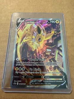 Jolteon v SWSH183 Pokemon TCG Sword & Shield Holo Black Star Promo Card - Image 1