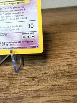 Pokemon TCG Alakazam Base Set Holo Card 1/102 Unlimited Rare - Image 4