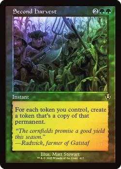 Second Harvest (Retro Frame Foil) - INR - Rare - Magic MTG Pack Fresh - Image 1