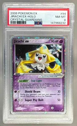 2006 Pokemon EX Crystal Guardians 94 Jirachi ex Holo PSA 8 147968232 - Image 1
