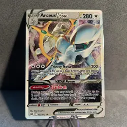 Arceus VSTAR 123/172 METAL CARD Brilliant Stars Pokemon NM FREE TRACKED SHIPPING - Image 1
