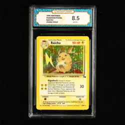TQG 8.5 NM-MT+ 1999 Pokemon ENG Raichu #14/62 Holo - Image 2