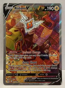 2022 Pokemon Rotom V 177/196 Alternate Art Lost Origin - print error - Image 1