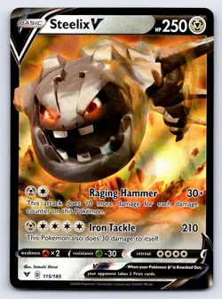 Steelix V 115/185 Holo V Rare Vivid Voltage Pokemon Near Mint - Image 1