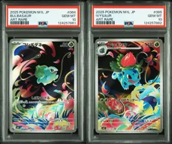 PSA 10 Bulbasaur Ivysaur AR 064/063 Mega Brave Pokemon sequential set of 2 - Image 1