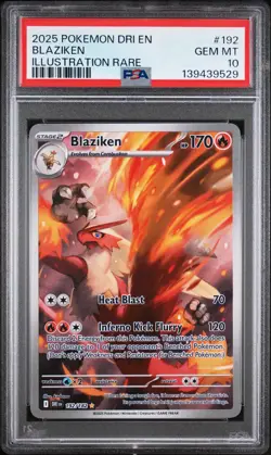 PSA 10 Blaziken 192/182 Sv10: Pokemon Destined Rivals Illustration Rare - Image 1