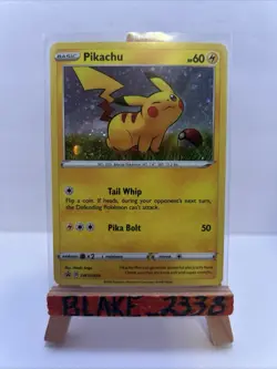 Pokemon TCG Sword & Shield Pikachu SWSH039 Cosmos Holo Promo Print Line - Image 1