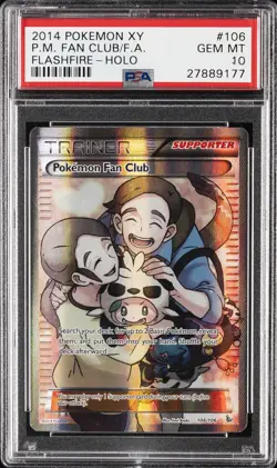 2014 POKEMON XY FLASHFIRE #106 FULL ART/POKEMON FAN CLUB PSA 10 - Image 1