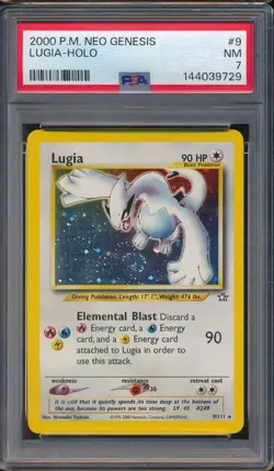 2000 Pokemon Neo Genesis 9 Lugia Holo PSA 7 NM FULL SWIRL - 144039729 - Image 1