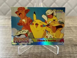 Pikachus Vacation Topps Chrome Holo #42 Ash Brock Misty Pokemon Karten Sammlung - Image 1